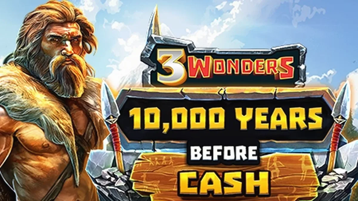 Cena temática pré-histórica do slot 10,000 Years Before Cash